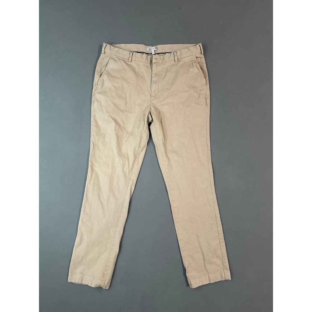 Peter Millar Pants Mens 38x31 Tan Pima Chino Flat Front Golf Crown Preppy